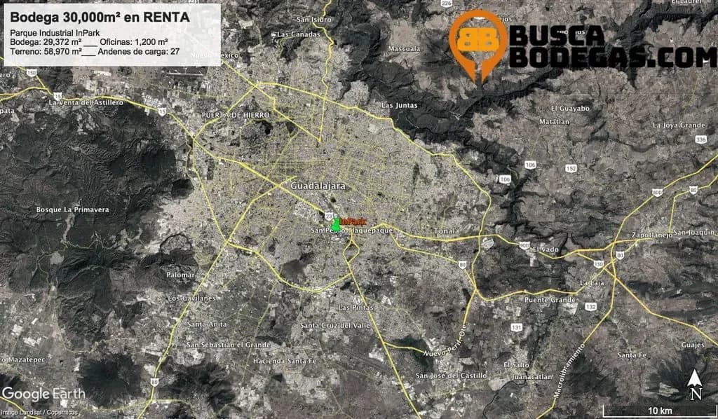 Bodega For Lease 1,200m2 Zona Industrial GDL con Mezzanine y Andén de Carga - Alamo Industrial 1