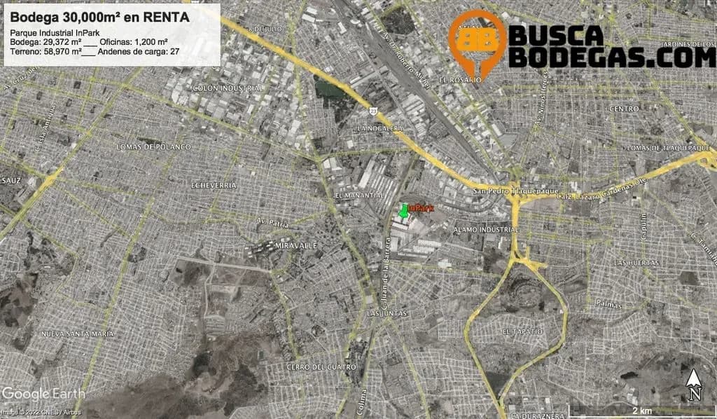 Bodega For Lease 1,200m2 Zona Industrial GDL con Mezzanine y Andén de Carga - Alamo Industrial 2